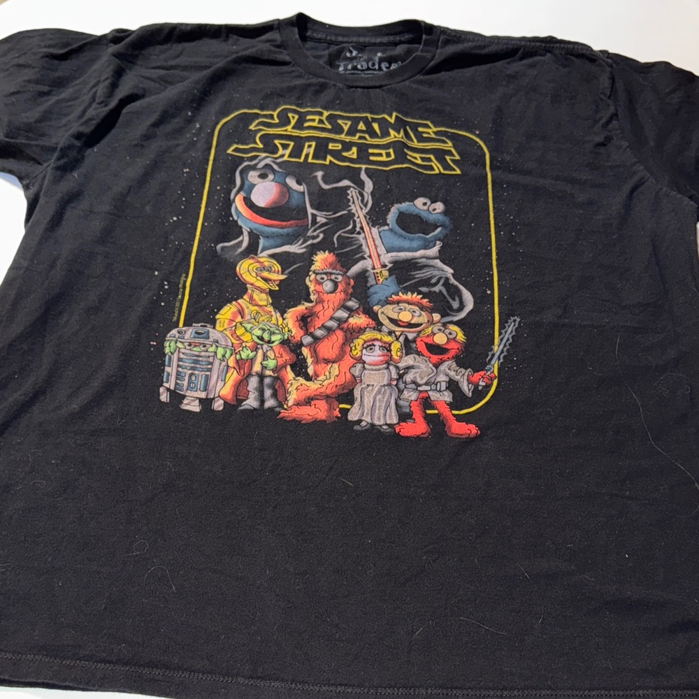 Sesame Street plays‎ Star Wars Black Graphic T-Shirt XXL